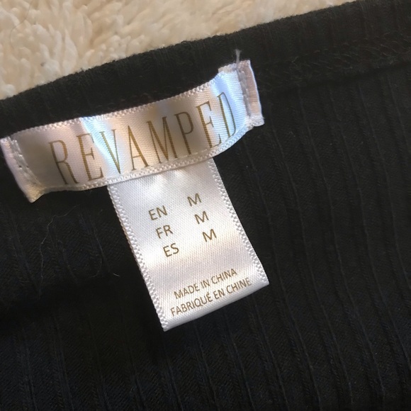 Revamped deep v neck cropped tie waist shirt - Picture 2 of 3